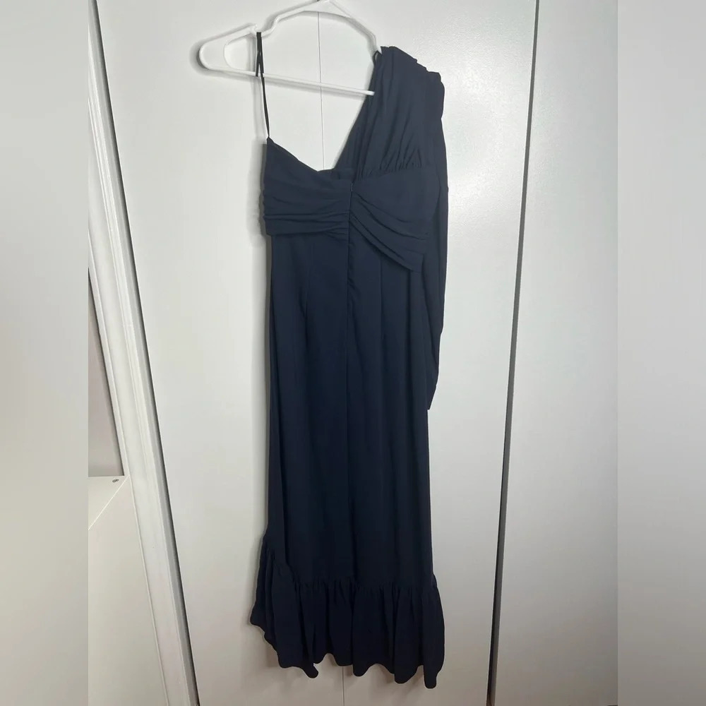 Rokh - Navy Blue One Shoulder Long Sleeve Dress - Size 36 - Picture 6 of 9